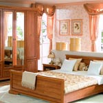 Спальня Онтарио, состав набора: шкаф с 2-мя зеркалами, кровать (спальное место 160х200 см., без матраса), комод, зеркало, тумбы прикроватны - 2шт.