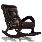Кресло-качалка Dondolo-44, обивка: кожзам коричневый.