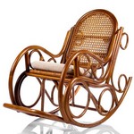 Кресло-качалка Novo с подушкой, цвет: коньяк.