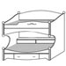 Двухъярусная кровать N1932L (спальное место 90х190, без матраса) левая