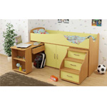 Кровать Карлсон Мини-7 с ящиками, шкафом и выкатным столом, спальное место: 70х186 см., без матраса.