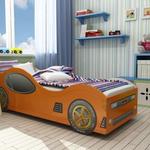 Кровать-машина Ягуар, спальное место 70х170 см. (без матраса). Цвет: оранжевый.