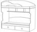 Двухъярусная кровать с тахтой Радуга 2 этаж (спальное место 80х200 см., без матраса) Левая. Рекомендованная высота матраса 18 см.