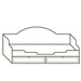 Кровать одинарная ИД 01.95 (арт. 8019-03) спальное место 80х190 см., без матраса. Комплектация: два выдвижных ящика для постельных принадлежностей.