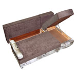 Угловой диван Джесика с открытыми бельевыми ящиками
