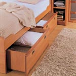 Кровать с выдвижными ящиками, ручки и накладки "LEO"
