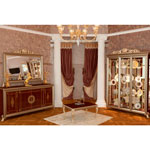 Гостиная Версаль композиция 2, состав набора: комод 4-х дв., зеркало, стол журнальный, шкаф 3 дв., короны для шкафа и зеркала.