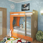 Двухъярусная кровать Милана-1, спальное место 80х190 см., без матрасов.