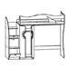 Двухъярусная кровать Д1 (премиум), спальное место 80х190 см. (без матраса). Ниша для установки стола: 130х84х140 см.