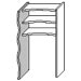 Стеллаж открытый с нишей для стола, кровати или комода (размер ниши: 97,4 см.) О-11