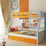 Двухъярусная кровать Рио (спальное место: 80х190 см., - верхнее, 120х190 см. - нижнее), без матрасов