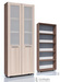 Шкаф для книг Фиджи НМ 014.04 РС фасады прозрачное стекло. Комплектация: в шкафу размещены 4 полки.