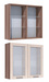 Шкаф навесной Фиджи НМ 014.20 РС фасады прозрачное стекло. Комплектация: в кафу размещены 4 стеклянные полки.