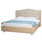 Кровать Бернар 1600 с механизмом подъема (спальное место 160х200 см., без матраса) мелоди голд (изголовье) + люкса беж (каркас)