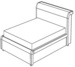 Кровать Доминик 1800 c механизмом подъема (спальное место 180х200 см., без матраса) кожзамы: Mercury milk + Patina 015 (вставка)