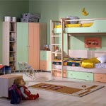 Детская мебель Непоседа, композиция №1 (Стеллаж ПМ-3.05 пристуствующий на картинке в набор не включен!)