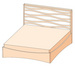 Кровать 1600 (кожа bisquit) спальное место 160х200 см., без решетки и матраса