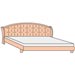 Кровать 1 спинка (спальное место 180x200, без решетки и матраса) ротанг D02.08P