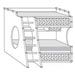 Двухъярусная кровать M1932L (спальное место 90х190, без матраса, с решетками)
