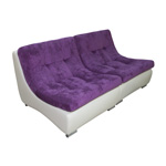 Модульный диван Сенатор, композиция из двух кресели. Расцветка: 5 категория, основа - велюр: Velvet Lux 32 (Союз-М), компаньон - кожзам: Boom milk (Аметист)