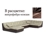Модульный диван Сенатор, композиция из: дивана с механизмом спартак + кресло + угол + канапе. Расцветка: 0 категория, основа - микрофибра: (подушки сиденья) Talisman 6 (Аметист), компаньон - кожзам: (каркас) BOSTON ELIT COFFEE (Аметист)