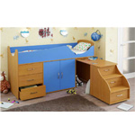 Кровать Карлсон Мини-10 с ящиками, шкафом и выкатным столом, спальное место: 70х186 см., без матраса.