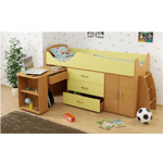 Кровать Карлсон Мини-8 с ящиками, шкафом и выкатным столом, спальное место: 70х186 см., без матраса.