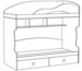 Двухъярусная кровать с тахтой Радуга 2 этаж (спальное место 80х200 см., без матраса) Правая. Рекомендованная высота матраса 18 см.