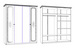 Шкаф 4 дверный арт.53.103. Комплектаия: боковые двери с шелкографией, центральные двери с зеркалом (фацет 5 мм) без ручек.