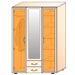 арт.3503_75 - Платяной шкаф с зеркалом, 2 ящика, 1 штанга, 6 полок (цветное оргстекло)