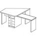 арт.6037 - Стол с выдвижной поворотной секцией и тумбой с 3-мя ящиками, правый