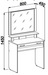 Стол туалетный Линвуд-6046 (Сафари /Стол туалетный с зеркалом/). Комплектация: Трюмо на проходных боках, с одним ящиком, вкладной фасад которого декорирован накладным профилем МДФ, имеет надставку-полочку и комплектуется навесным зеркалом на подложке из ДСП.