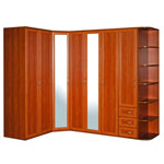 Композиция шкафов (шкаф 2-х дверный, шкаф угловой без зеркала, шкаф 3-х дверный без зеркала, шкаф-колонка с ящиками, угловая секция).