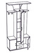 Прихожая Кармен-6. Комплектация: слева и справа снизу - отделения с распашными дверьми. Посередние - два выдвижных ящика, за распашной дверью - отделение с двумя полками. Модель установлена на пластиковые опоры, не регулируемые по высоте