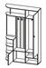 Прихожая Кармен-7. Комплектация: Слева снизу - три открытые радиусные полки. Посередине - отделение с распашной дверью. Справа - отделение с распашной дверью и выдвижной штангой. Модель установлена на пластиковые опоры, не регулируемые по высоте. Сборка универсальная.