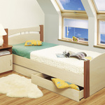 Кровать Олимп 90х200 (спальное место 90х200 см., без матраса) с ящиком и тумбой.