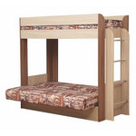 Кровать-чердак с диваном Немо, с разложенным нижним матрасом