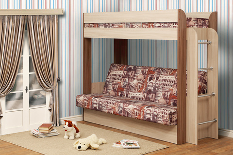Кровать-чердак с диваном Немо