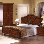 Мебель для спальни Флорелла, композиция №1. Цвет - орех матовый. Состав композиции: кровать, прикроватная тумба (2 шт), комод, шкаф 6-и дверный, зеркало.