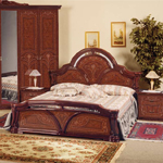 Мебель для спальни Сильвия, композиция №5. Цвет - орех. Состав композиции: кровать, прикроватная тумба (2 шт), комод, шкаф 6-и дверный, зеркало.