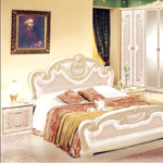 Мебель для спальни Вирджиния, композиция №3. Цвет - бежевый. Состав композиции: кровать, прикроватная тумба (2 шт), комод, шкаф 6-и дверный, зеркало.