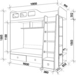 Схема двухъярусной кровати Астра-3
