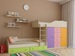 Детская комната Астра-6 цветная (спальное место 80х190 см., верхнее и нижнее, без матраса)