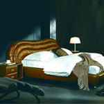 Кожаная кровать Татами 1036 с подъемным механизмом, спальное место 160х200 (180х200) см., без матраса. Цвет обивки: M011.