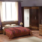 Спальня Клео, состав набора: кровать (спальное место 160х200 см., без матраса), шкаф 2-х дверный с 2-мя зеркалами, шкаф угловой, шкаф 1-но дверный, комод, зеркало, тумбочки -2шт.
