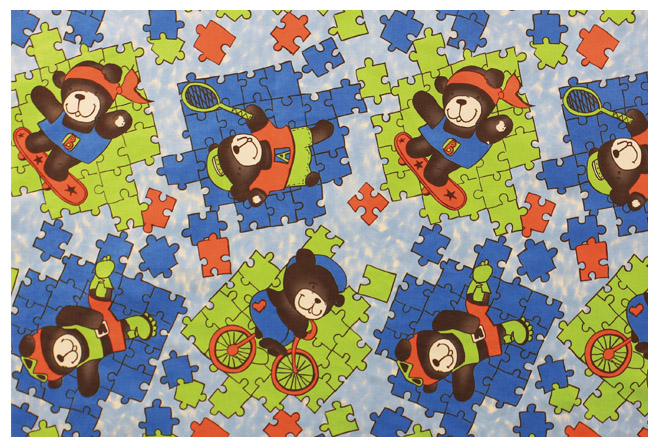 Микровелюр Feel Good Puzzle denim (Арбен)
