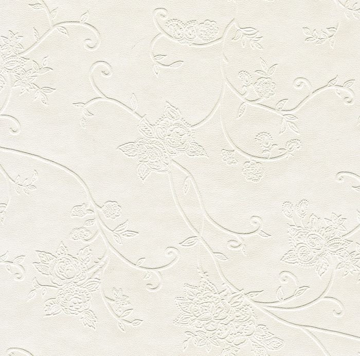 Кожзам Exotica flowers white (Аметист)